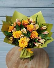 Букет цветов из:  Альстромерии и Розы в Новофедоровке