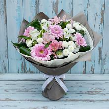 Букет цветов из:  Герберы, Альстромерии и Хризантемы #REPLACE_PRED# Новофедоровке