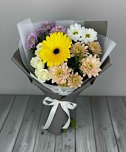 Букет цветов из:  Розы, Герберы и Хризантемы в Новофедоровке