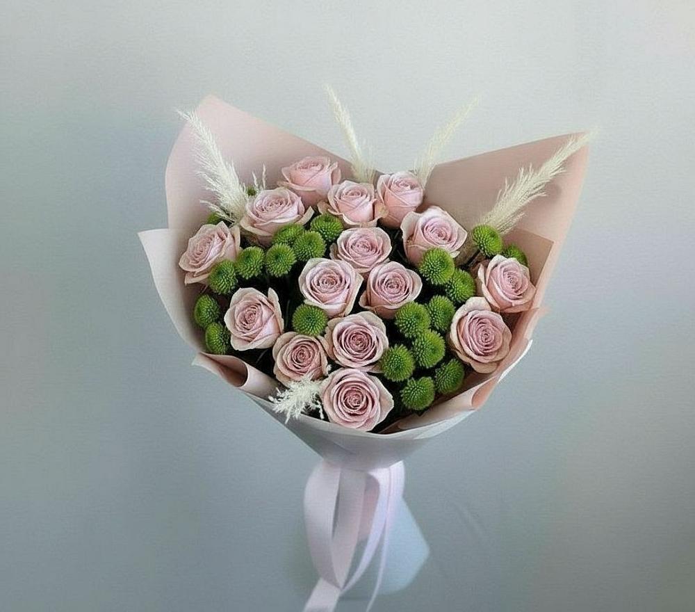 Букет цветов из: Розы и Хризантемы в Новофедоровке