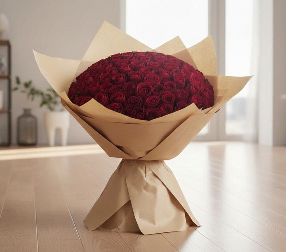 Букет 101 Красная роза в Новофедоровке