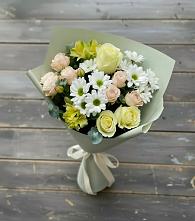 Букет цветов из:  Альстромерии, Розы и Хризантемы в Новофедоровке