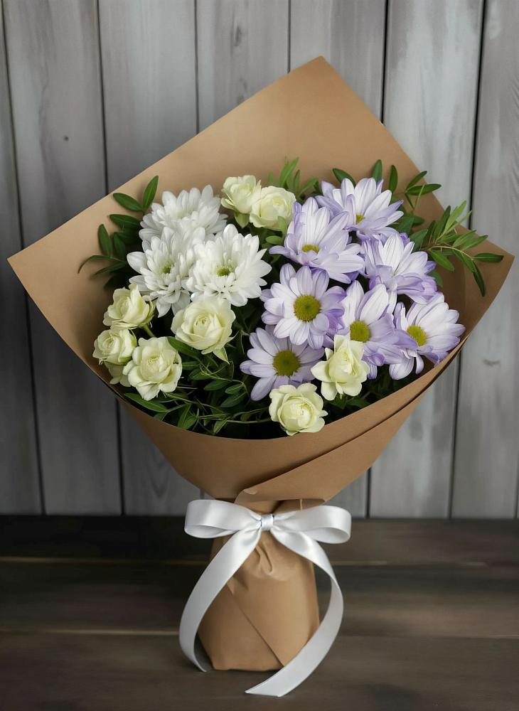Букет цветов из: Хризантемы и Розы в Новофедоровке